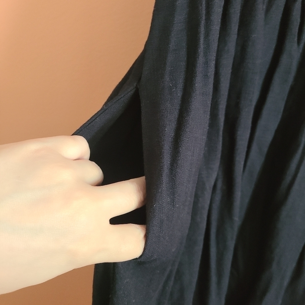 Cleo Petites Black Button-Front Dress L - Picture 4 of 8